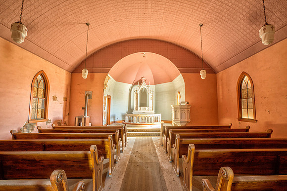 Bethel Church Interior, 8x12, photograph on aluminum, $275